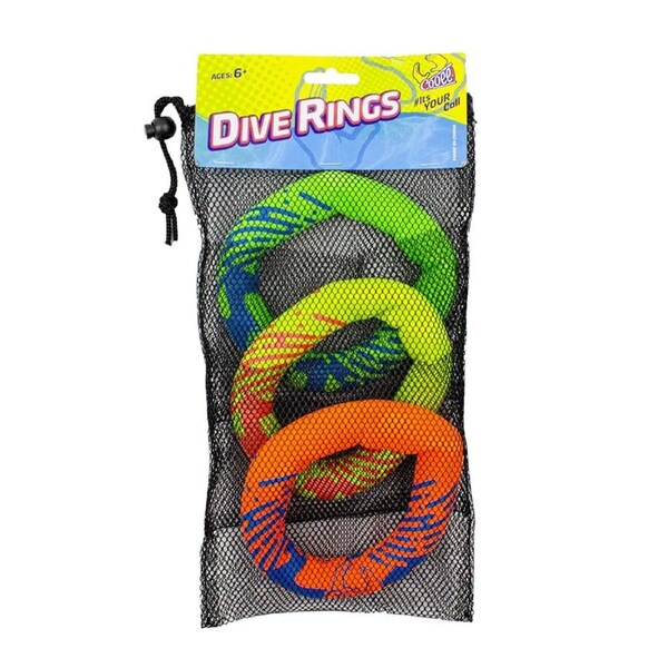 3pc Cooee Neoprene Swimming Pool Round Dive Rings Kids/Children Toy 16cm 6+