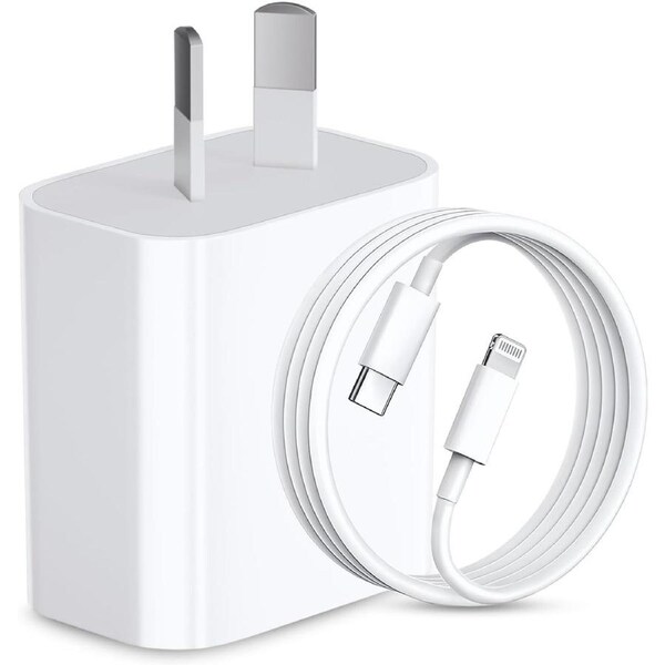 Fast Charger 20W USB-C PD Wall Charger with 2m Cable Compatible with iPhone 14/13/12/11 Pro XS Max iPad AirPods