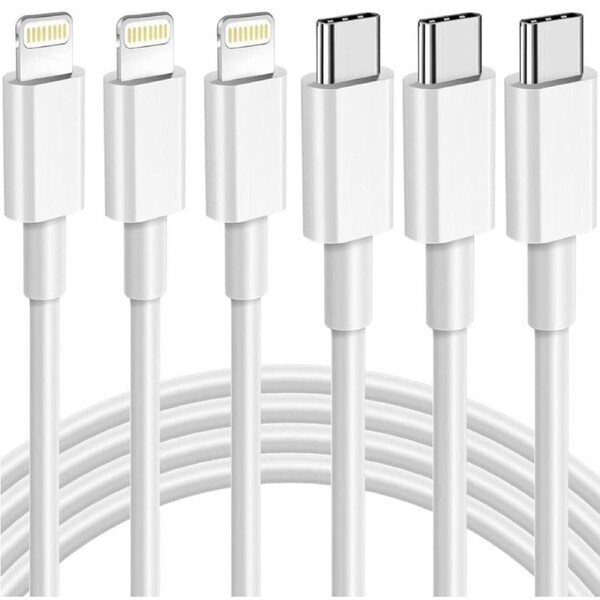 [3Pack] 2m/6FT iPhone Fast Charger Cable USB-C Power Delivery Charging Cord for iPhone 14/13/12/XS/11 Pro Max / iPad, White