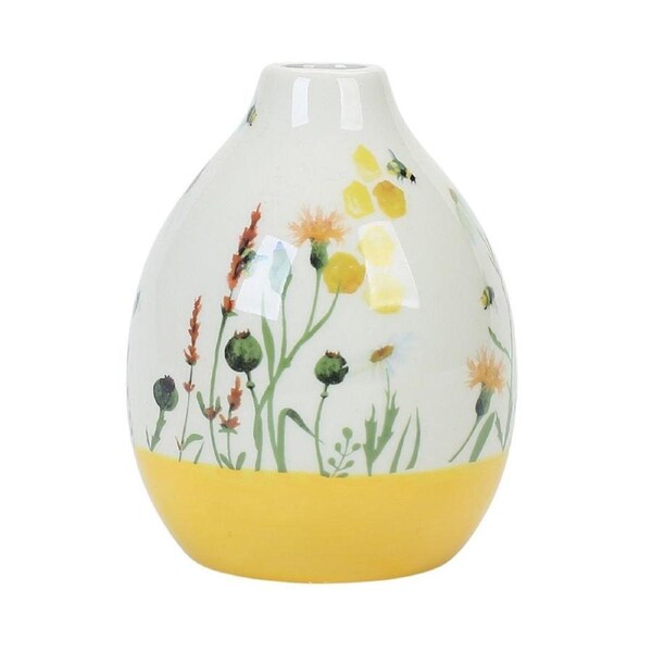 Urban Bee Meadow Flower Vase Ceramic Yellow 13cm Decorative Home Decor