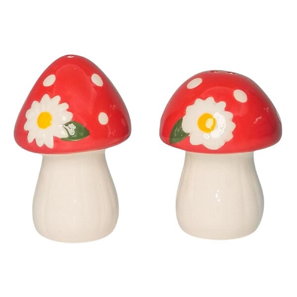 Urban Toadstool Salt Pepper Shakers White Serveware Kitchen Decor Ceramic