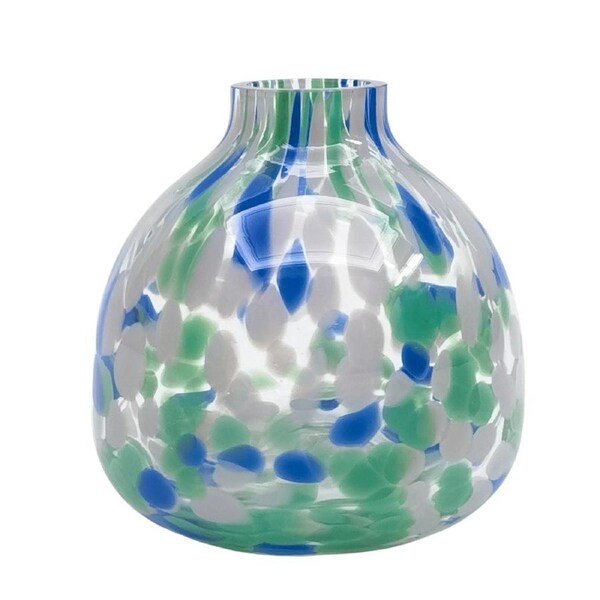 Urban Jaslyn Speckle Glass Bud Flower Vase Green Decorative Home Decor