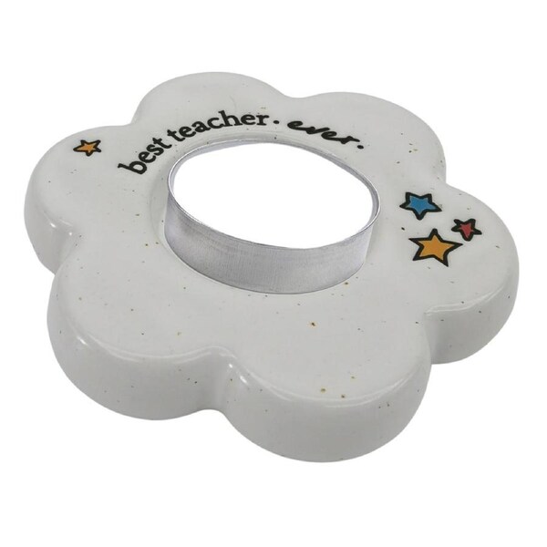 Urban Best Teacher Ever Daisy Tealight Holder Gift Keepsake Present Ceramic
