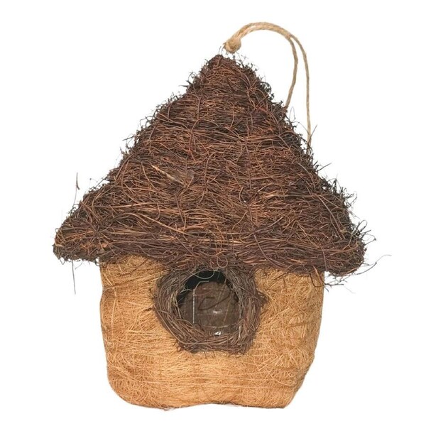 Urban HUSK Hanging Birdhouse Brown 26cm Home Decor Outdoor Garden Ornament