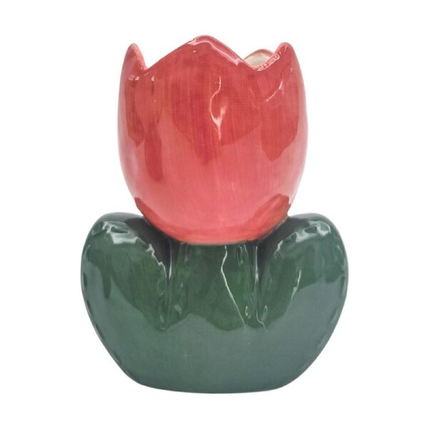 Urban Tulip Flower Vase Ceramic Red Decorative Home Kitchen/Lounge Decor