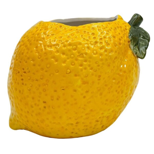 Urban Lemon Planter Pot Yellow 13cm Home Decorative Outdoor Garden Decor