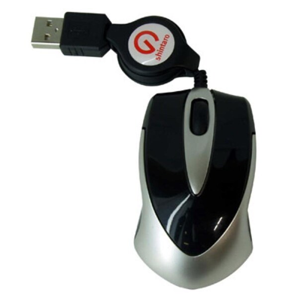 Shintaro Notebook Mini Optical Mouse w/ Retractable cable