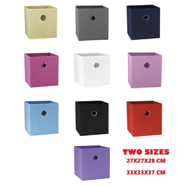 SORTI 33x37x33 CM White 1X Pack Foldable Folding Storage Cube Storage Box Bookcase Fabric Cube Toy Organiser