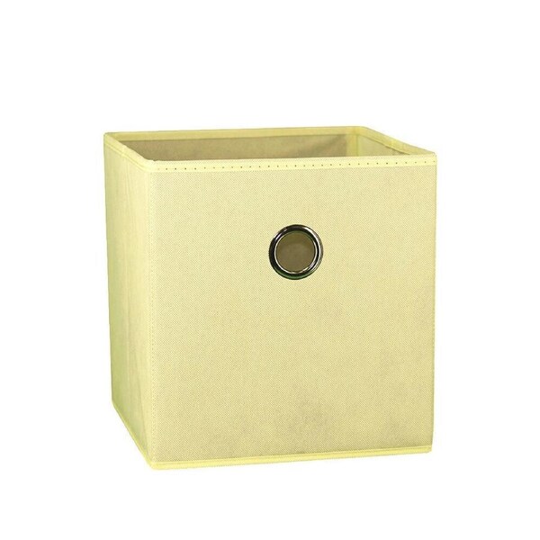 SORTI 27x28x27 CM Beige 1X Pack Foldable Folding Storage Cube Storage Box Bookcase Fabric Cube Toy Organiser