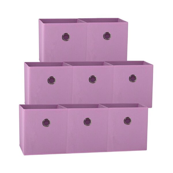 SORTI 27x28x27 CM Light Pink 8X Pack Foldable Folding Storage Cube Storage Box Bookcase Fabric Cube Toy Organiser