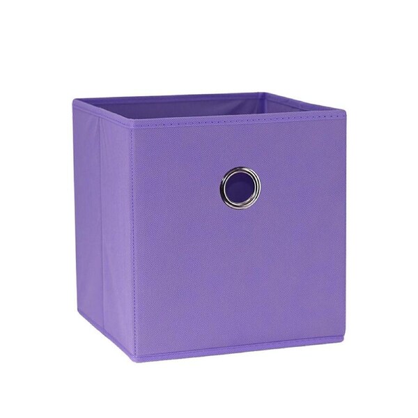 SORTI 27x28x27 CM Light Purple 1X Pack Foldable Folding Storage Cube Storage Box Bookcase Fabric Cube Toy Organiser
