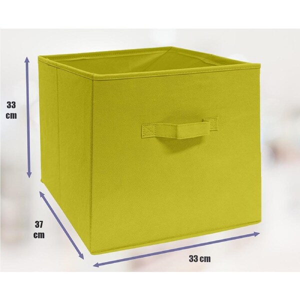 SORTI 33x37x33 CM Yellow 1X Pack Foldable Folding Storage Cube Storage Box Bookcase Fabric Cube Toy Organiser