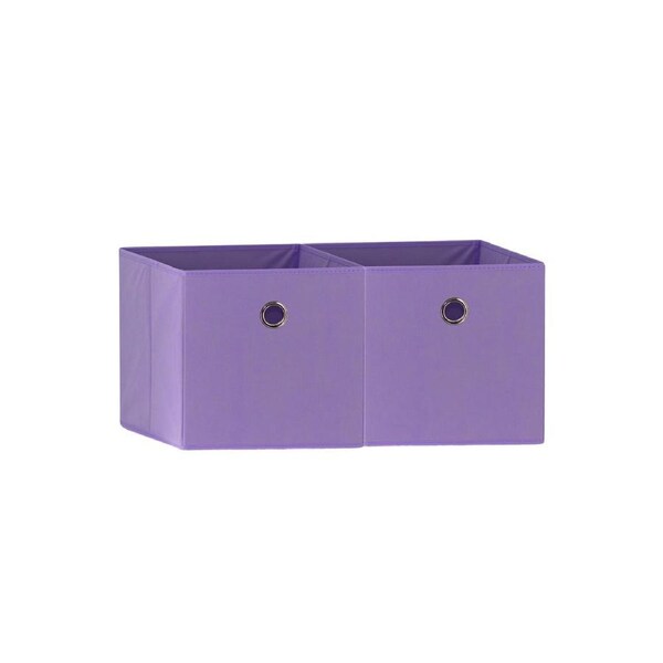 SORTI 33x37x33 CM Purple 2X Pack Foldable Folding Storage Cube Storage Box Bookcase Fabric Cube Toy Organiser