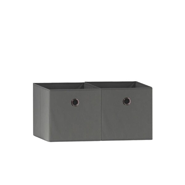 SORTI 33x37x33 CM Grey 2X Pack Foldable Folding Storage Cube Storage Box Bookcase Fabric Cube Toy Organiser