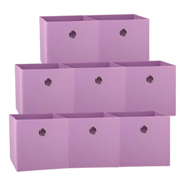 SORTI 33x37x33 CM Light Pink 8X Pack Foldable Folding Storage Cube Storage Box Bookcase Fabric Cube Toy Organiser