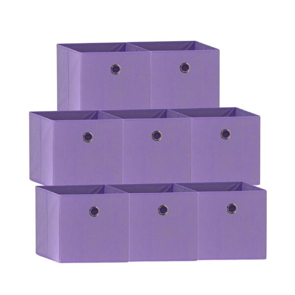 SORTI 33x37x33 CM Purple 8X Pack Foldable Folding Storage Cube Storage Box Bookcase Fabric Cube Toy Organiser