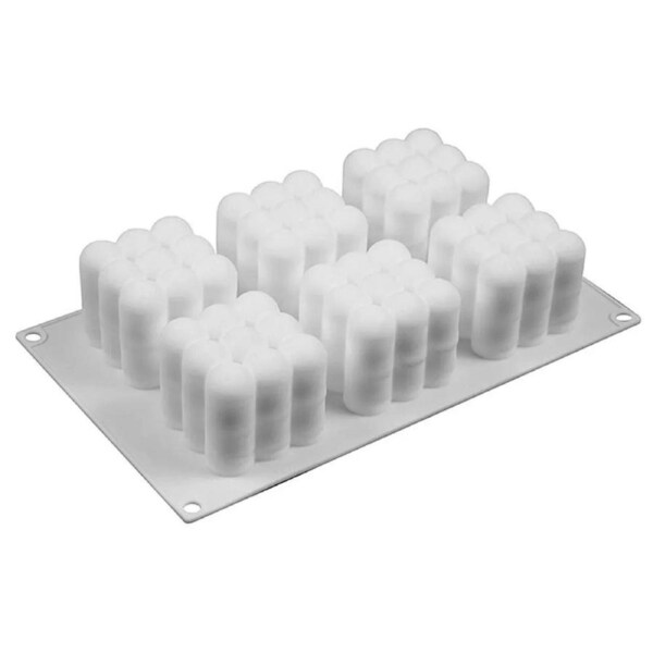 6 3D Cube Candle Mould Silicone Wax Bubble Cake Dessert Plaster