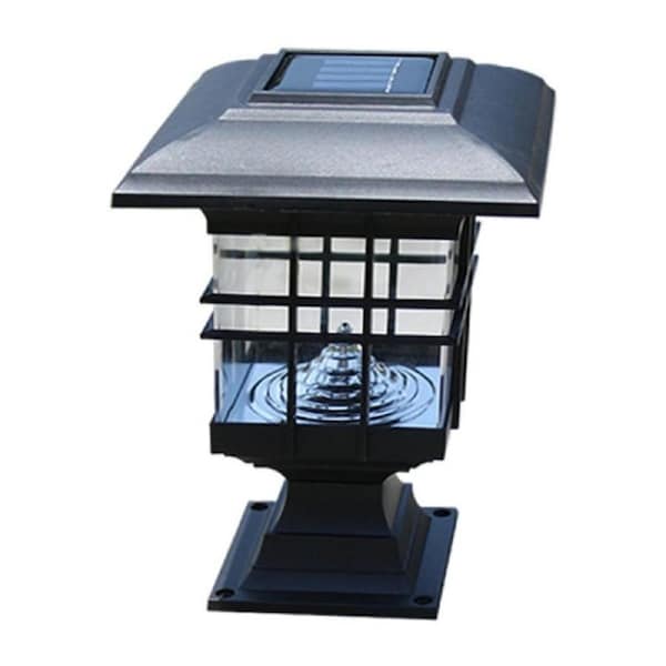 Solar Pillar Light Outdoor Waterproof Decorative Garden Lawn Wall Lamp(White Light)