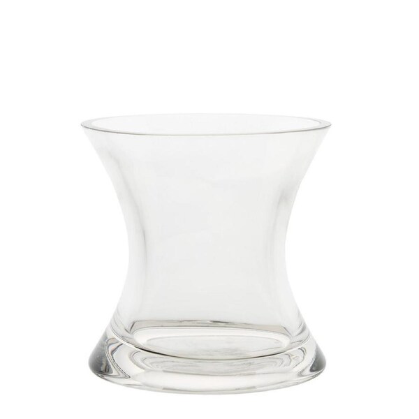 Belle Sali Glass Flower Vase Round 14cm Plant Holder Tabletop Accent Decor Clear