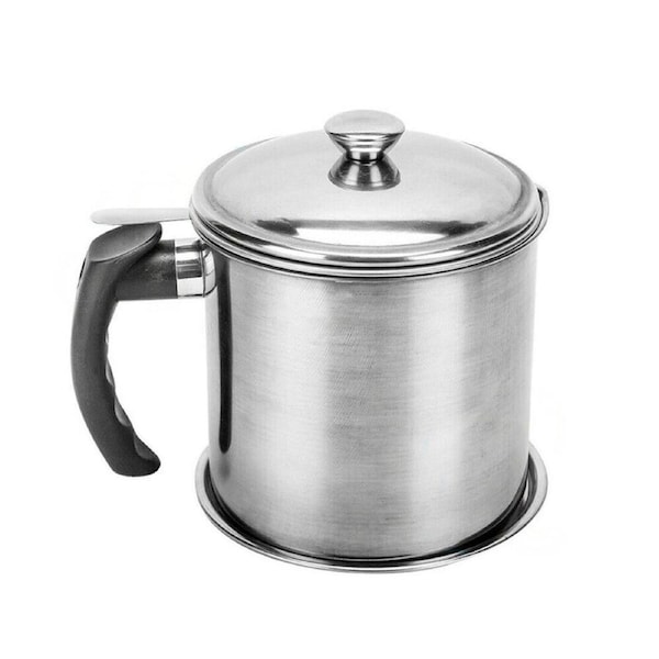 Oil Strainer Pot Container Jug Storage Can Filter Cooking Grease Stainless Steel