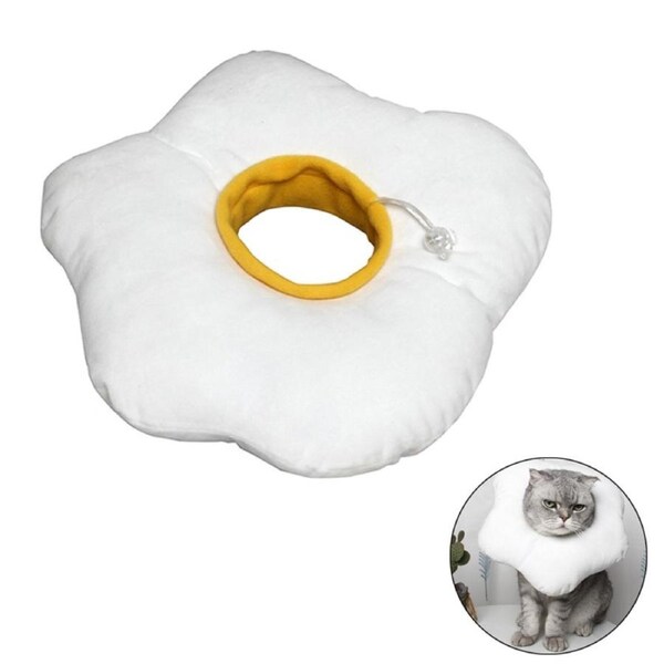 Adjustable Cat Collar Soft Poached Egg Protective Recovery Elizabethan Collars