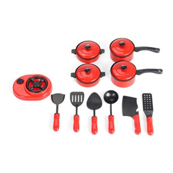 2 Set Kitchen Cookware Kids Educational Toy Plastic Cooking Pots Frying Pan Play Toys