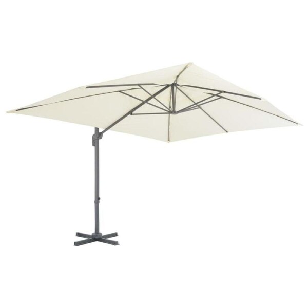 Outdoor Cantilever Umbrella Parasol With Base Stand 4 Piece Weight Set 4x3x2.68m