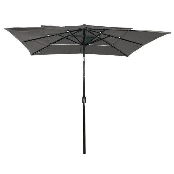 Outdoor Garden Parasol 3-Tier Patio Umbrella 2.5m Sun Shade Aluminium Pole Grey