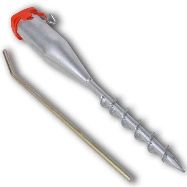 Heavy Duty Outdoor Parasol Umbrella Base Stand Screw In 55cm Galvanised Steel