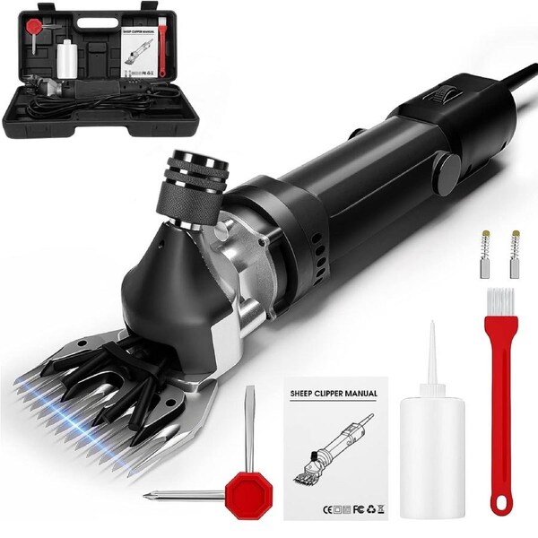 Advwin Electric Sheep Shears 690W,2800R/Min 6 Speed Professional Heavy Duty Electric Shearing Clippers Hand Piece Cutter