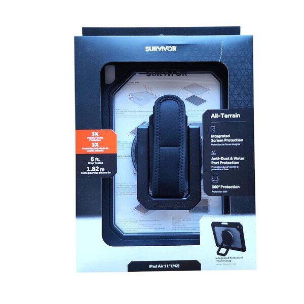 Griffin Survivor All-Terrain Rugged Case for iPad Air 6 M2 11" 2024 - Black