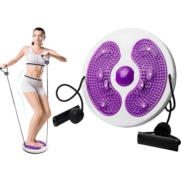 Waist Disc Board,Adjustable Waist Trainer Twisting Disc with Handles, with Massage Foot Sole for Slimming Waist Arms Hips and Thighs