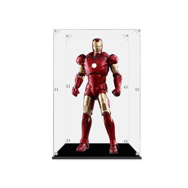 Acrylic Display Case for Hot Toys Marvel Avengers Endgame Captain America Iron Man 1:6 1/6 Scale Figure Storage Box Dust Proof Glue Free
