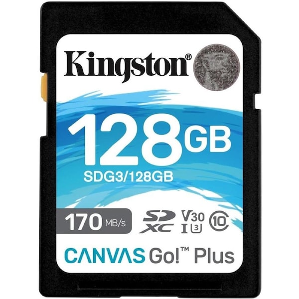 Kingston Canvas Go! Plus SDG3 128 GB Class 10/UHS-I (U3) SDXC 170 MB/s Read
