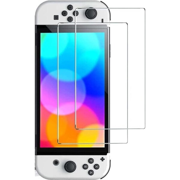 2 Pack Ultra Clear Tempered Glass Screen Protector Nintendo OLED Switch