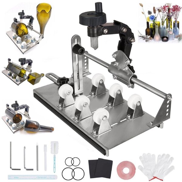Stainless Steel Glass Cutting Tool Kit Pro Glass Bottle Cutter DIY All Shapes