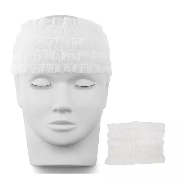 100pcs Salon Care Hair Styling Nets Nonwoven Disposable Hair Bands White