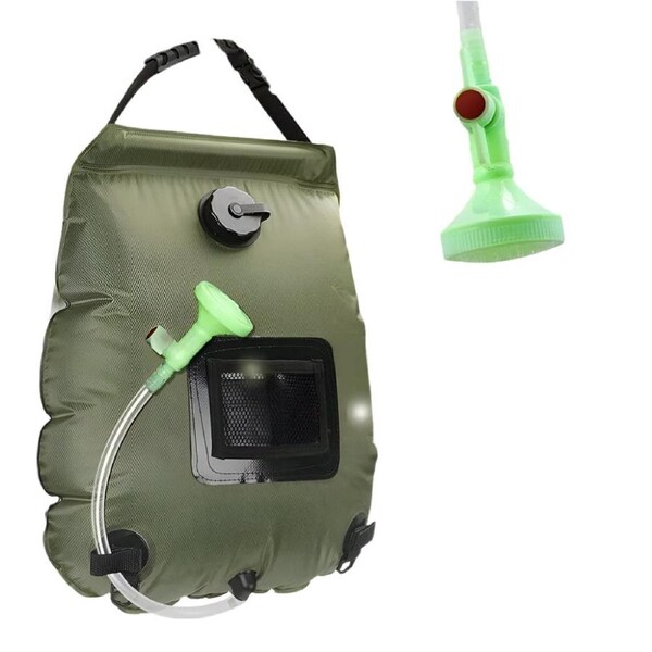 Solar Heat Water Pipe 20L Portable Camp Shower Bag Camping Hiking Travel Outdoor