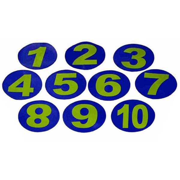Flat Field Marker Numbered Set 1-10 Blue