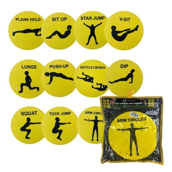 Flat Exercise Spot Markers - Set Of 12