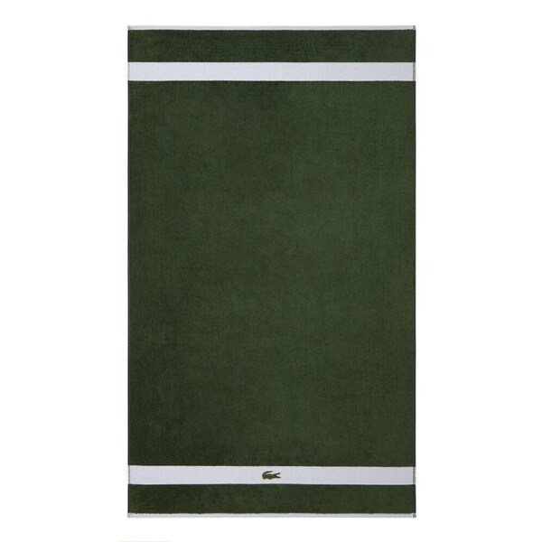Lacoste LCASUAL Cotton Sporty Bath Towel Compact Soft Absorbent 70x140cm Vert