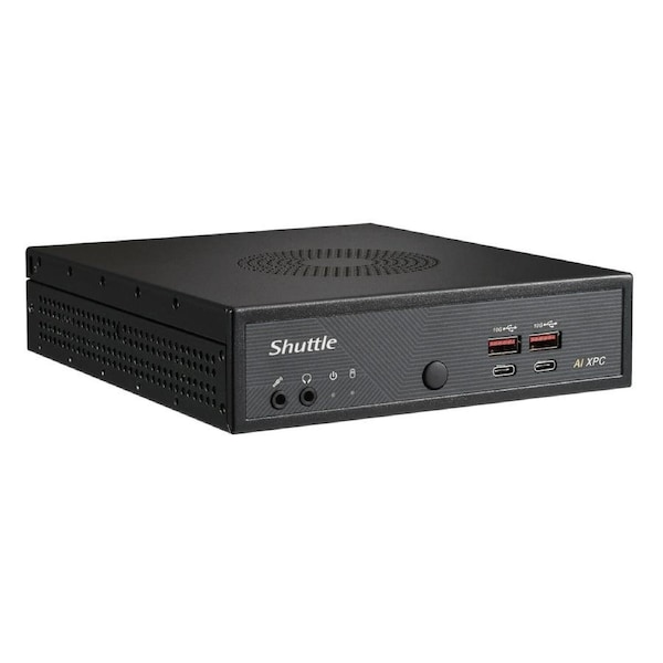 Shuttle AI XPC, Intel Meteor Lake Core Ultra 7 155H processor, 2x DDR5, 3x M.2 2280, 2x HDMI, 2x DP, 8x USB, 4x 2.5G LAN, 1x M.2 2230