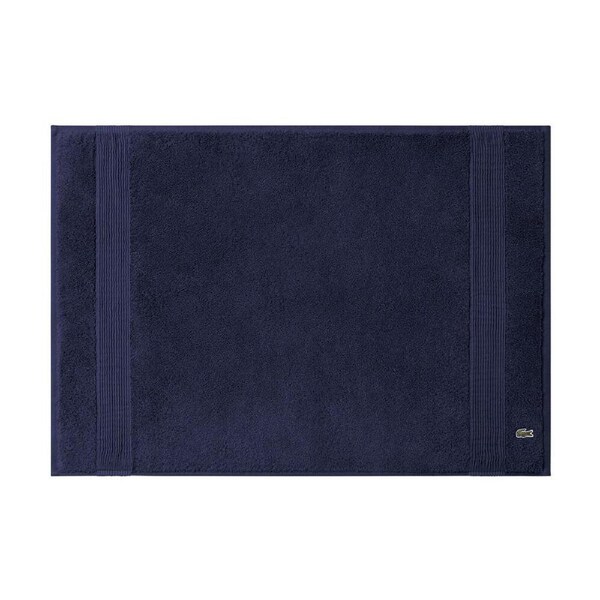 Lacoste LLECROCO Cotton Bathroom Floor Mat/Rug Marine 50x70cm Rectangle Blue