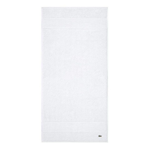 Lacoste LLECROCO Soft 100% Organic Cotton 600gsm Guest Towel Blanc 40x60cm