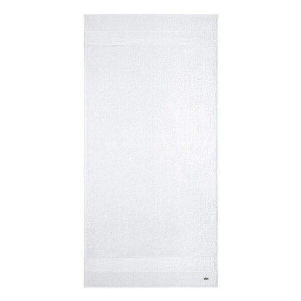 Lacoste LLECROCO Soft 100% Organic Cotton 600gsm Bath Towel Blanc 70x140cm