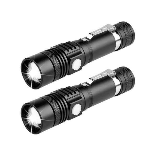 Mini LED Flashlights USB Rechargeable Small Keychain Flashlight , Portable Pocket Flash Light for Daily Using, Backpacking, Camping and Hiking etc - Transparent Green