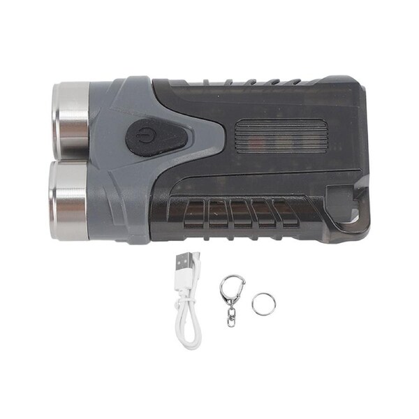 LED USB Flashlight - Portable Rechargeable Torch - Black