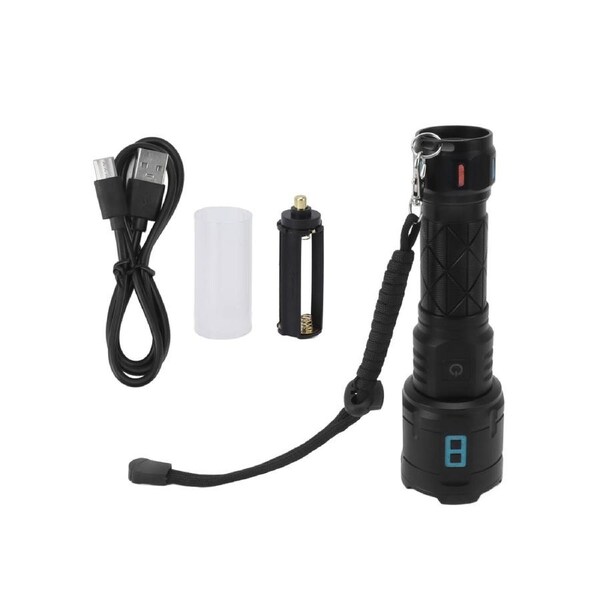 Rechargeable LED Flashlights 10000LM 5 Modes Super Bright Waterproof Flashlights with Fluorescent Strip for Emergency