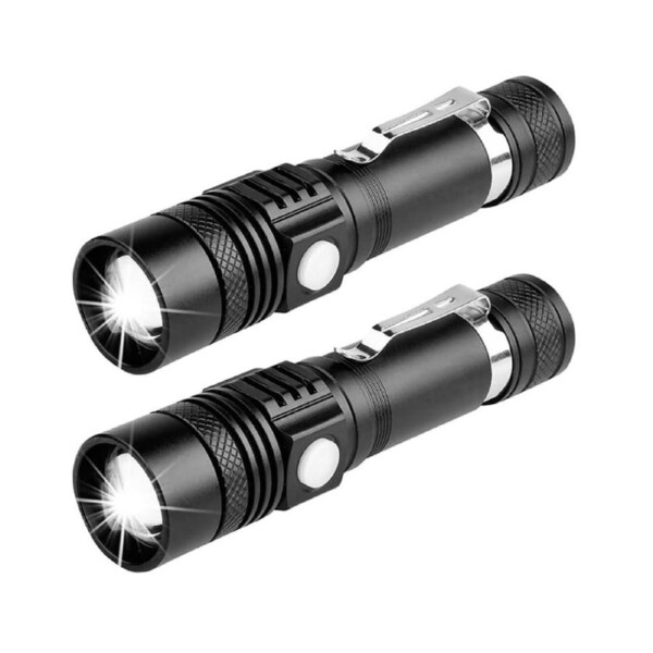 2PCS Flashlight Rechargeable USB 60000lm T6 XM-L LED Torch Hiking Mount Bike