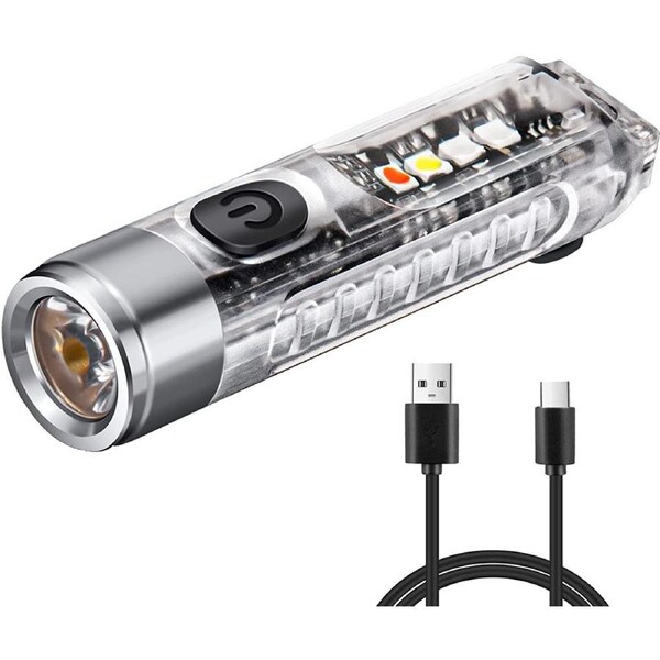 LED Flashlight 10000 Luminous Flux 5 Modes USB Type C Charge Waterproof Camping Flashlight for Hiking Travel Emergency